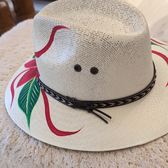 Lorenzo Hats - Hand-Painted Floral Panama Hat main image 10